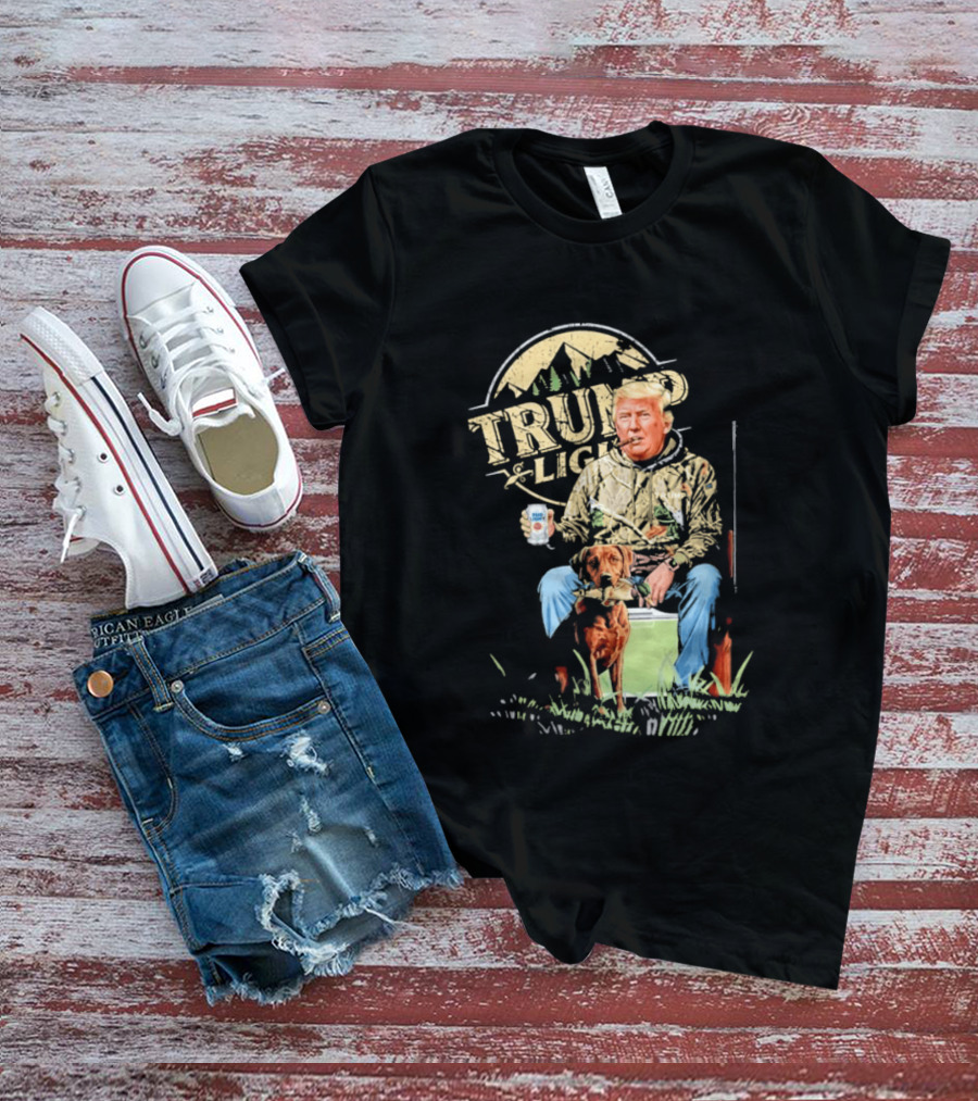 Trump Light Countryside Hunting With Dog And Beer T-Shirt