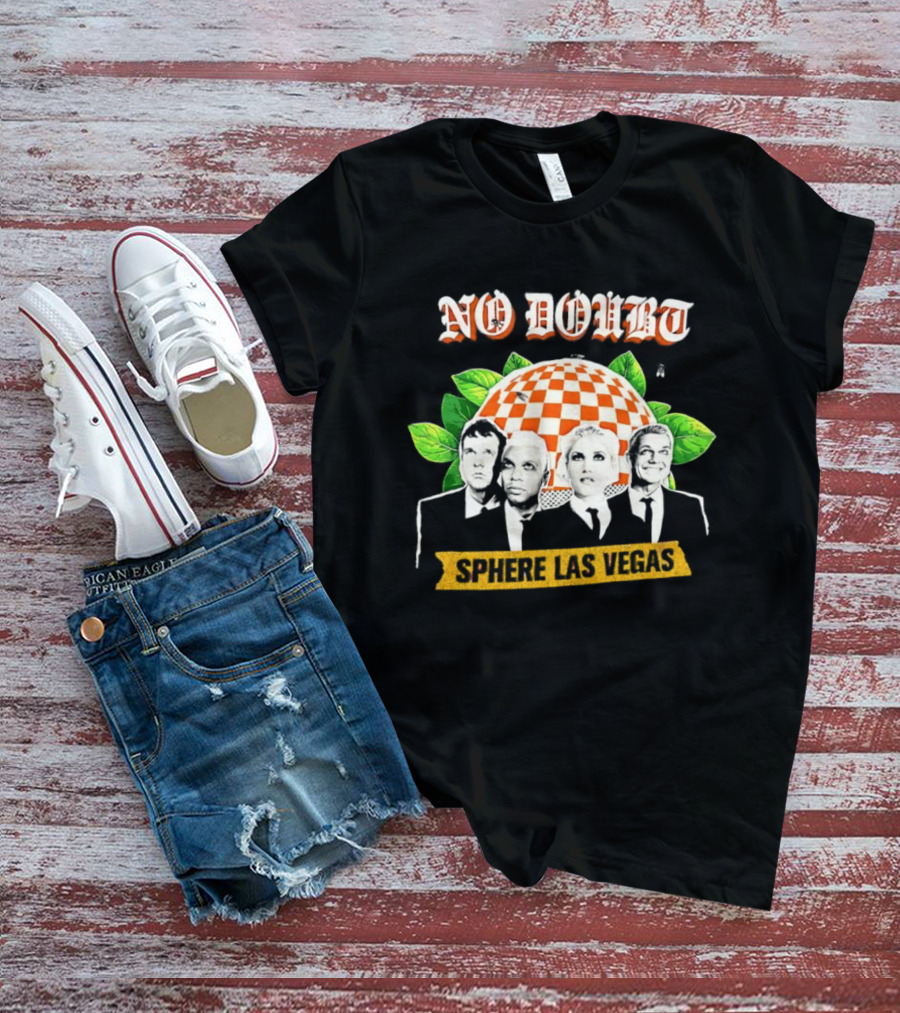 No Doubt Sphere Las Vegas Checkered Umbrella Band Members And Leaves T-Shirt