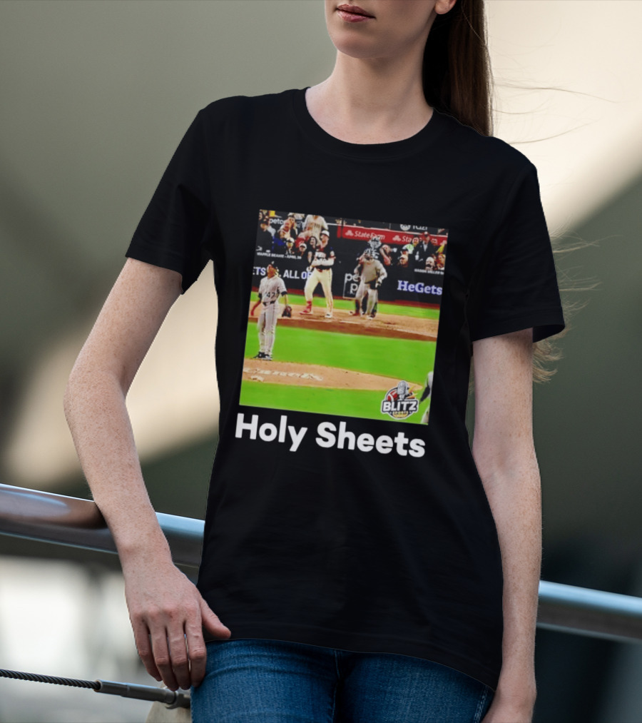 Padres Blitz Baseball Holy Sheets Petco Park T-Shirt