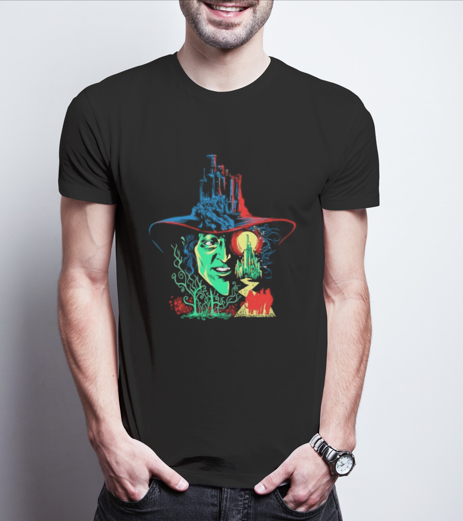 Pieces Of Oz Emerald City Wizard Face And Hat In Artistic T-Shirt