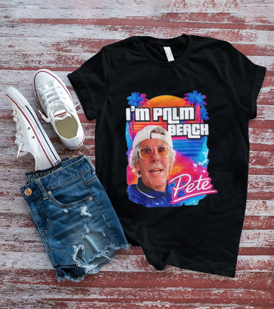 I'm Palm Beach Pete Retro Sunset Tropical Vibes Ocean Blue T-Shirt