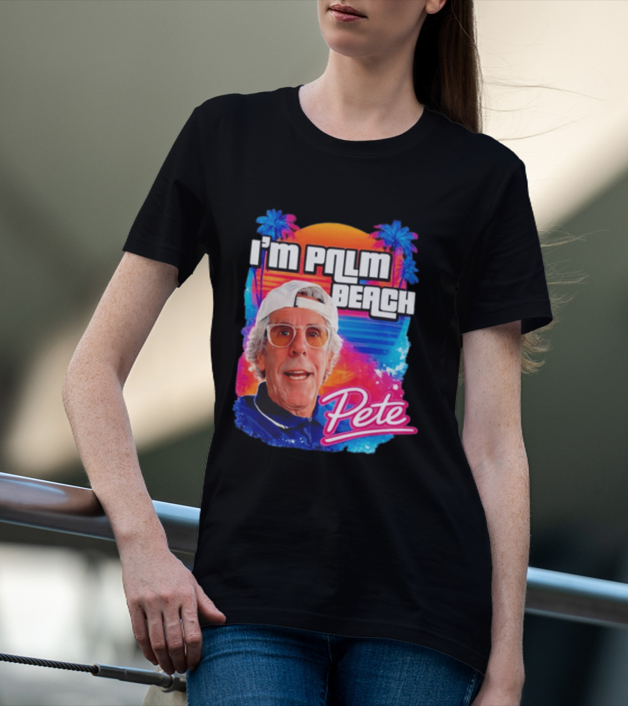I'm Palm Beach Pete Retro Sunset Tropical Vibes Ocean Blue T-Shirt