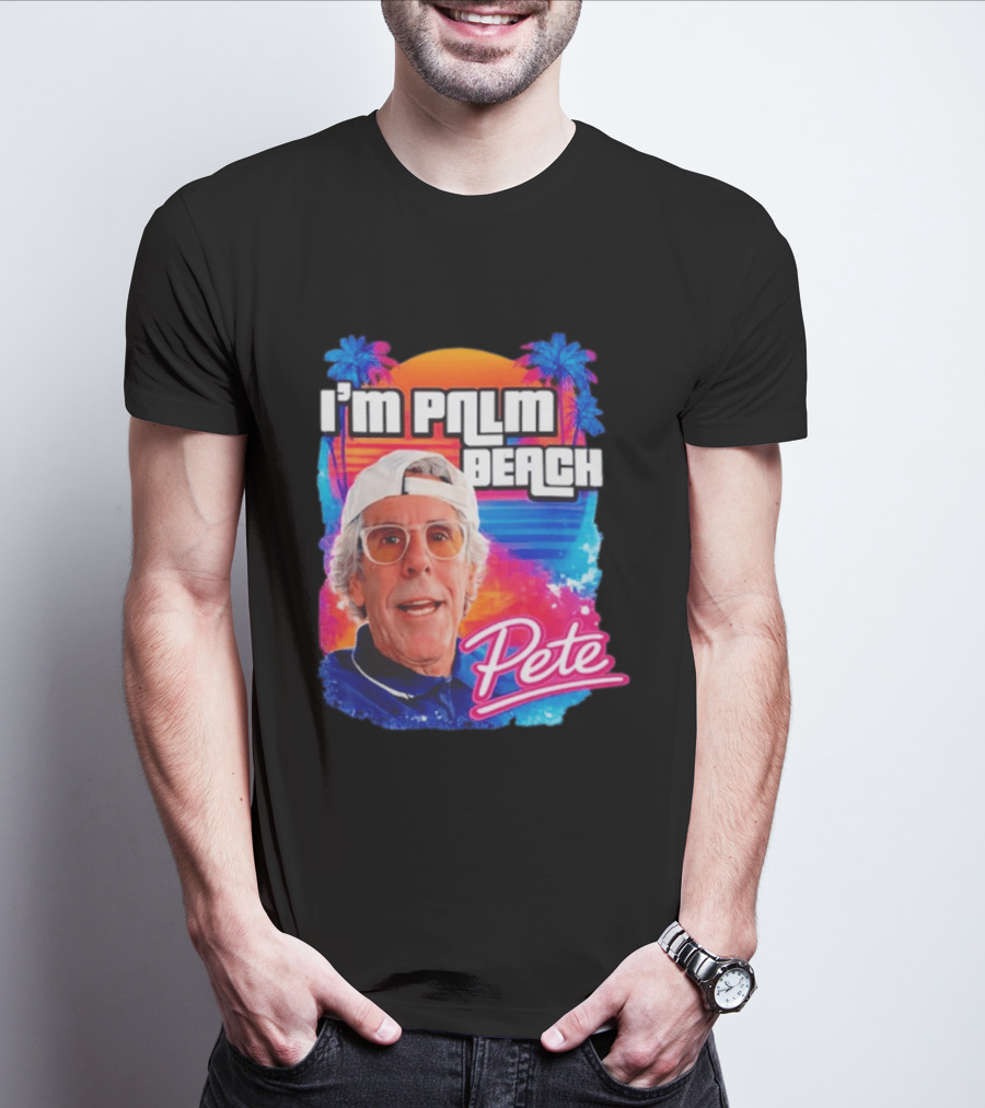 I'm Palm Beach Pete Retro Sunset Tropical Vibes Ocean Blue T-Shirt