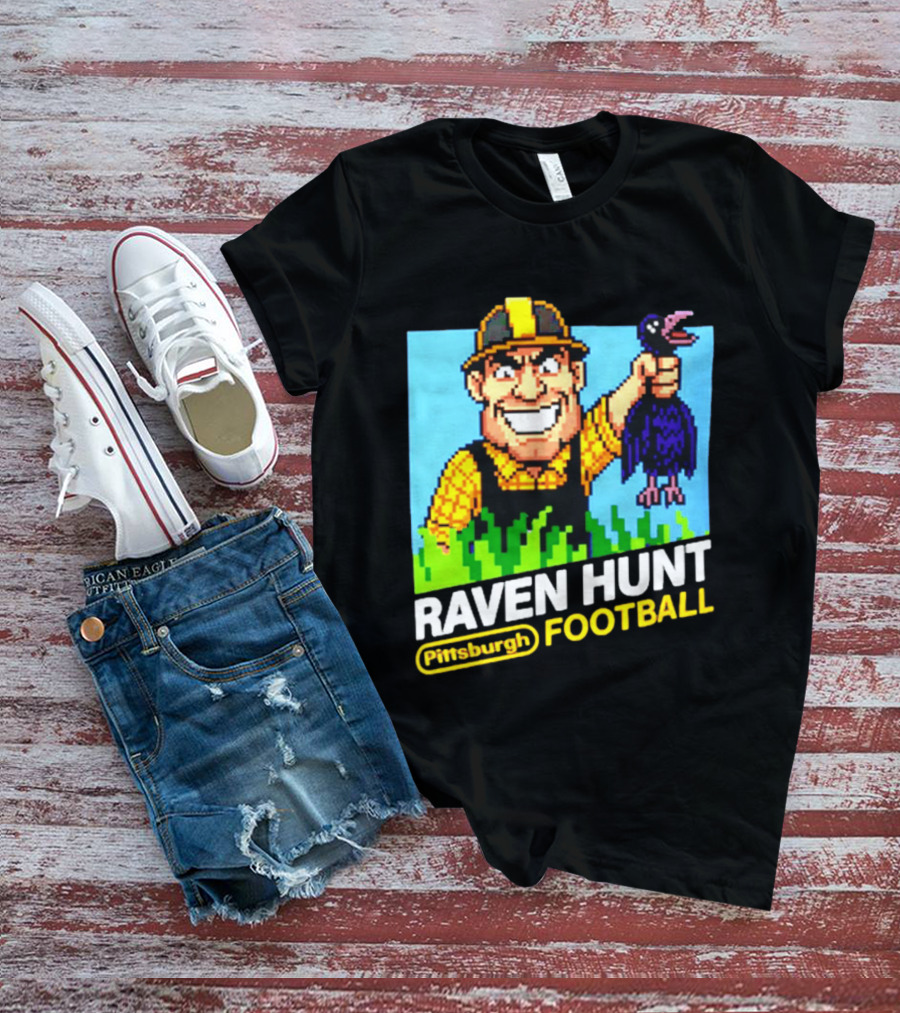 Raven Hunt Pittsburgh Football 8bit Game T-Shirt