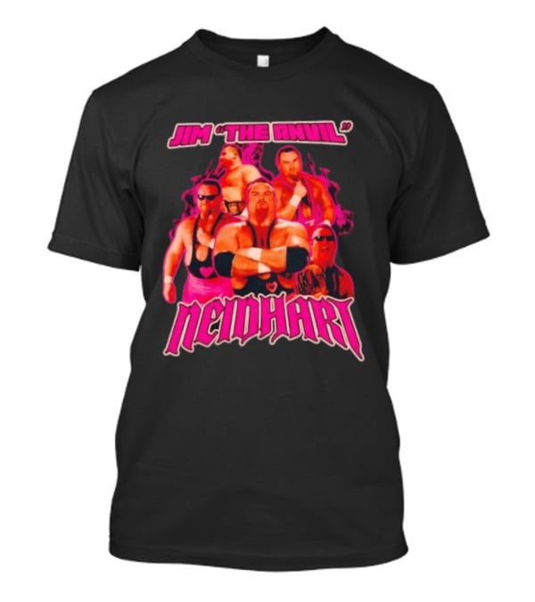 Jim Neidhart The Anvil Wrestler Pink Collage Neidhart T-Shirt