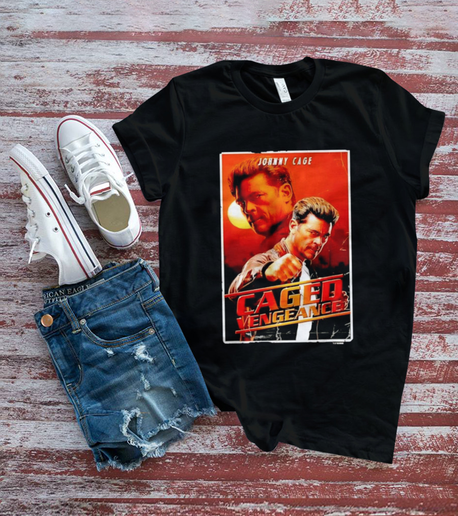 Johnny Cage Caged Vengeance Retro Action Movie T-Shirt