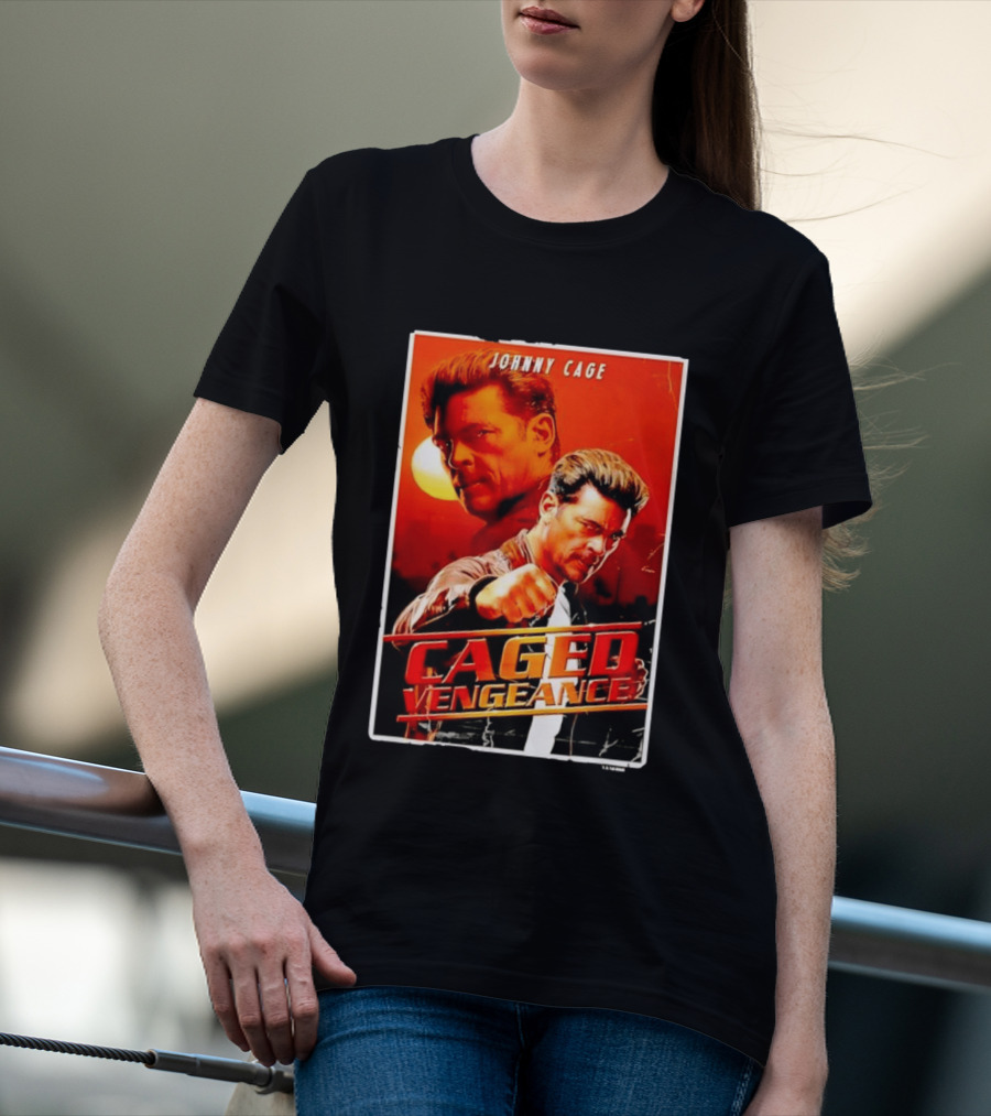 Johnny Cage Caged Vengeance Retro Action Movie T-Shirt