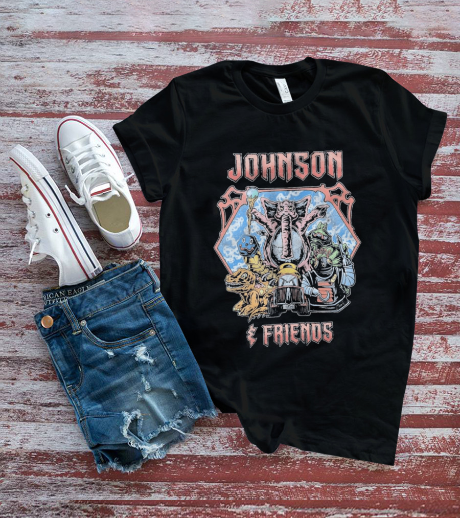 Johnson And Friends Elephant Dinosaur Robot Cartoon T-Shirt
