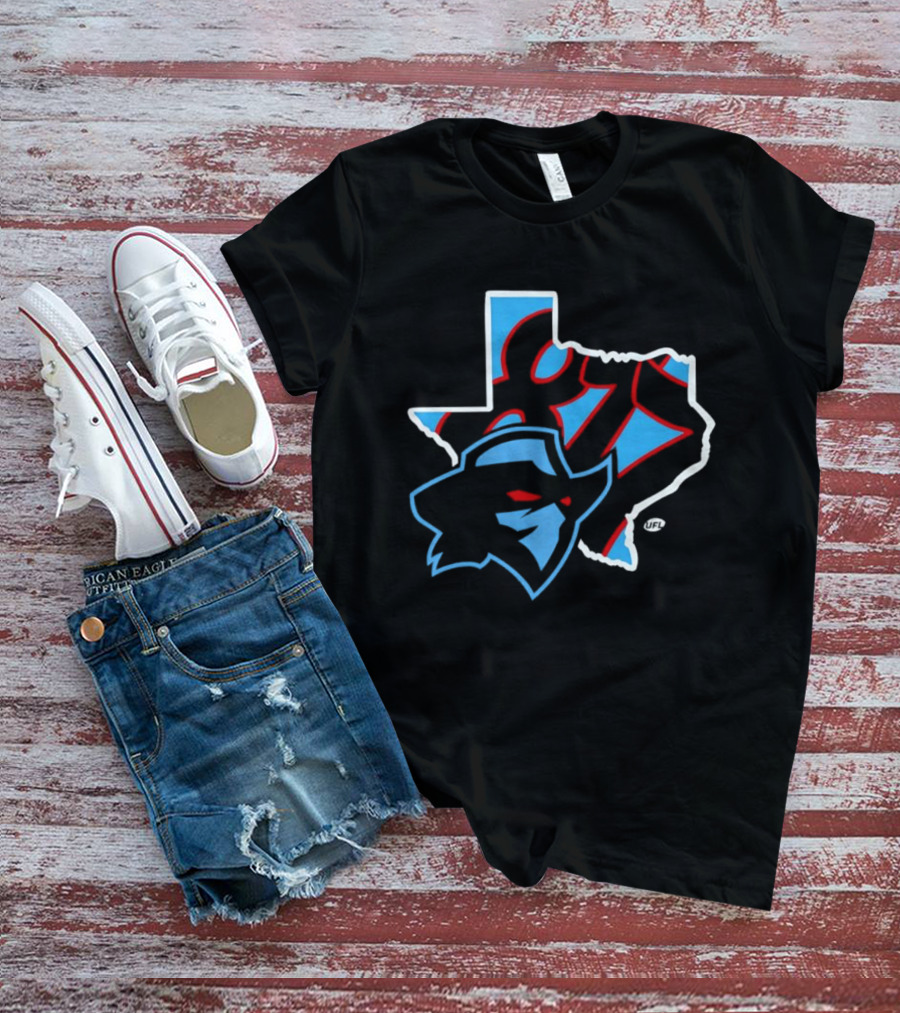San Antonio Brahmas Texas United Football Team Logo Map T-Shirt