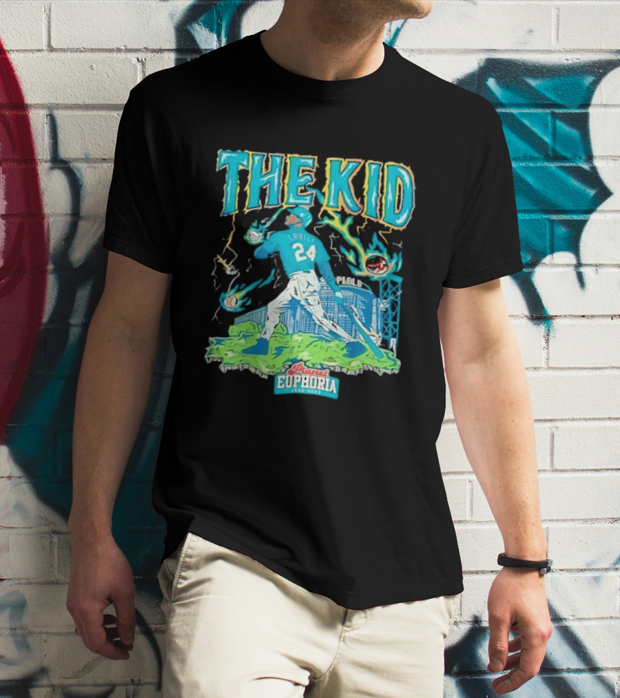Ken Griffey Jr Seattle Mariners The Kid 24 Planet Euphoria Retro Baseball T-Shirt