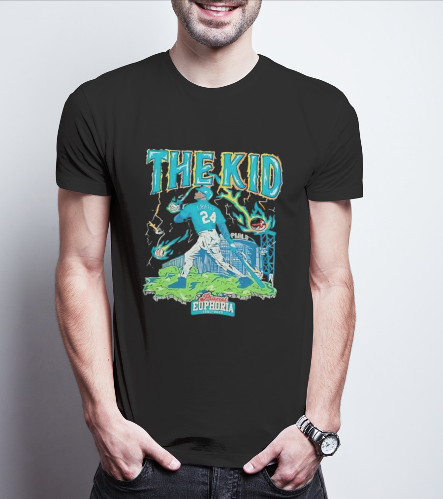 Ken Griffey Jr Seattle Mariners The Kid 24 Planet Euphoria Retro Baseball T-Shirt
