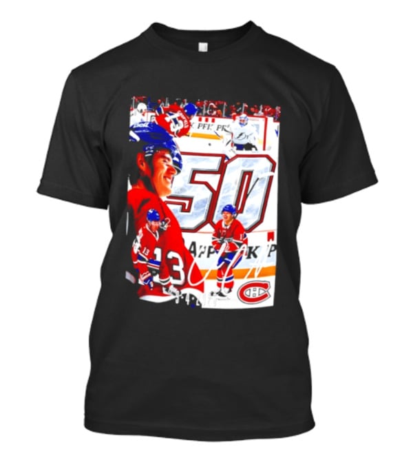 Montreal Canadiens Cole Caufield 50 Goals Celebration 2026 T-Shirt