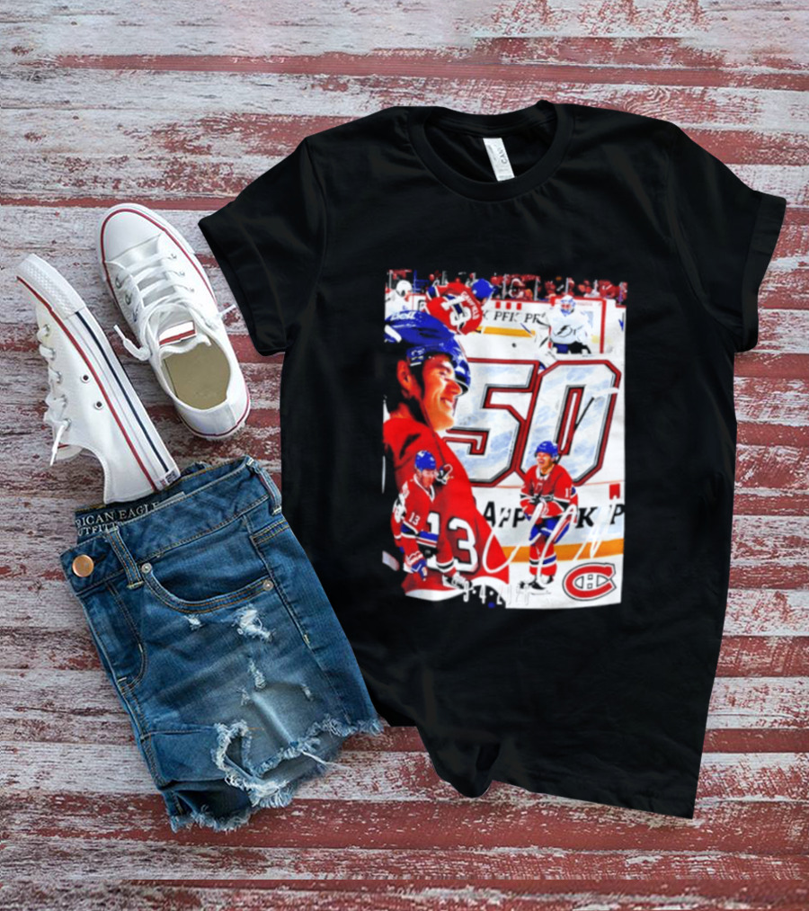 Montreal Canadiens Cole Caufield 50 Goals Celebration 2026 T-Shirt