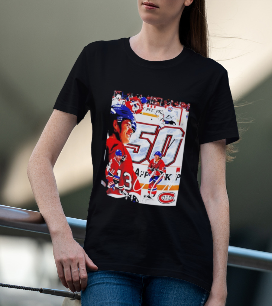 Montreal Canadiens Cole Caufield 50 Goals Celebration 2026 T-Shirt