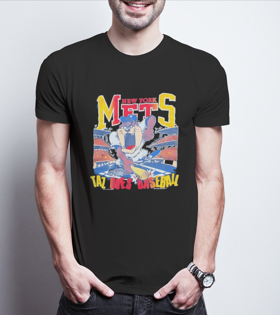 New York Mets Taz Does Baseball Stadium Scene T-Shirt