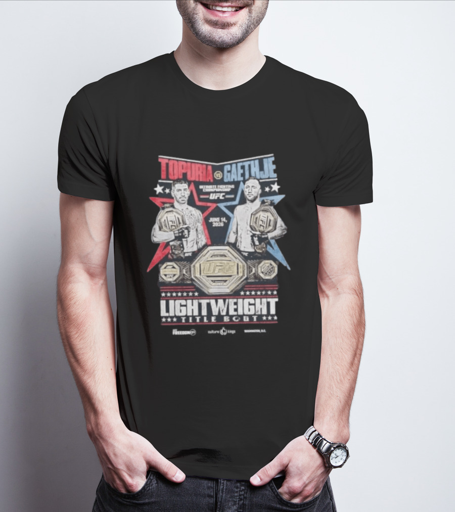 Topuria Vs Gaethje UFC Lightweight Title Bout June 14 2026 Championship T-Shirt