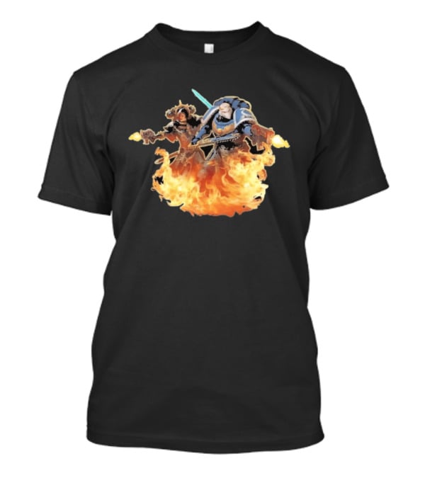 Warhammer 40 000 Boltgun II Double Battle Flames T-Shirt