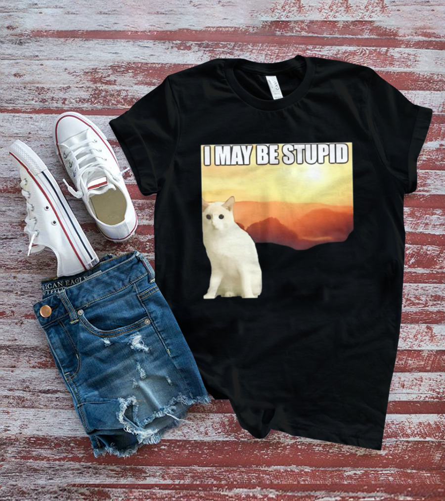 I May Be Stupid Cat With Sunrise T-Shirt