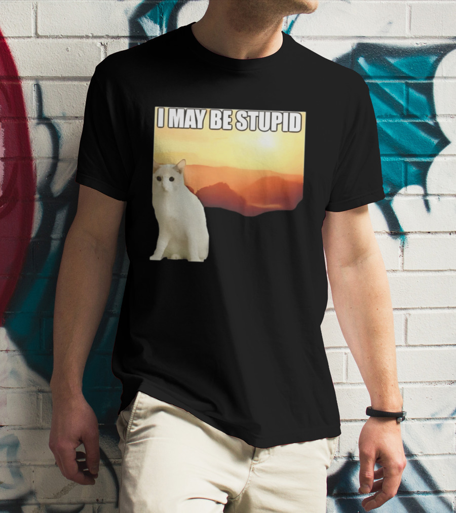 I May Be Stupid Cat With Sunrise T-Shirt