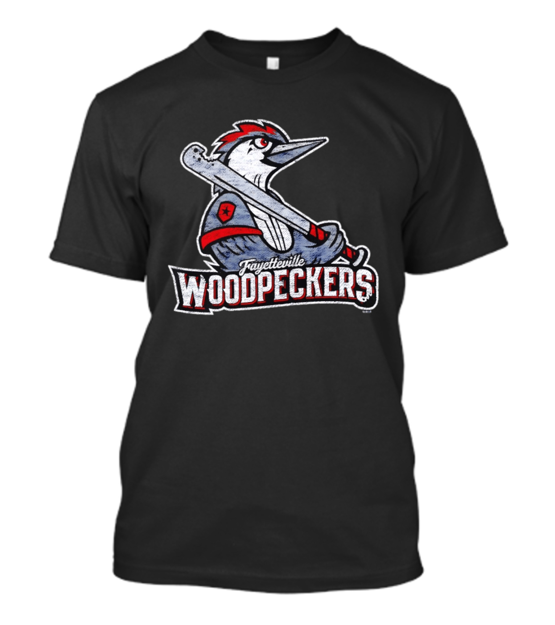 Fayetteville Woodpeckers Baseball Team Mascot Bat MLB T-Shirt