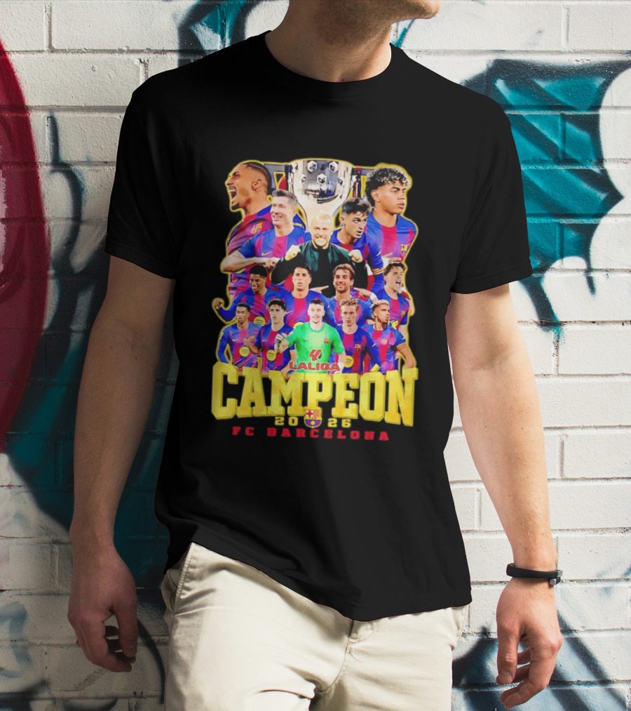 FC Barcelona Campeón La Liga 2023 Trophy Celebration T-Shirt