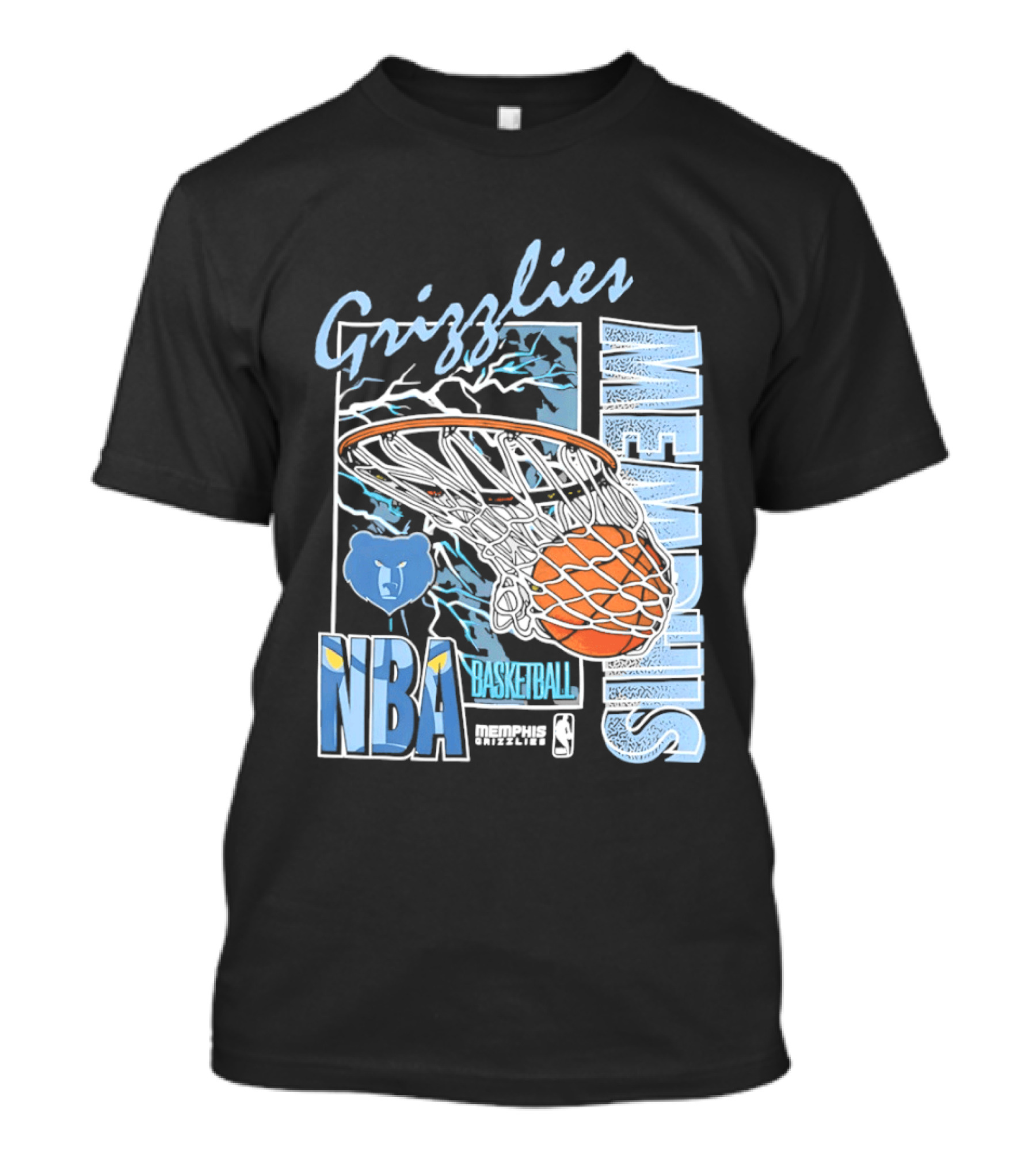 Grizzlies Memphis Basketball NBA Bear Logo And Hoop T-Shirt