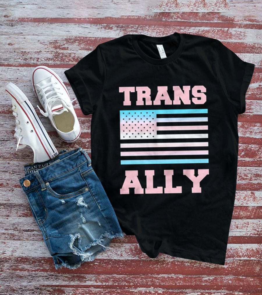 Trans Ally Pride USA Flag T-Shirt