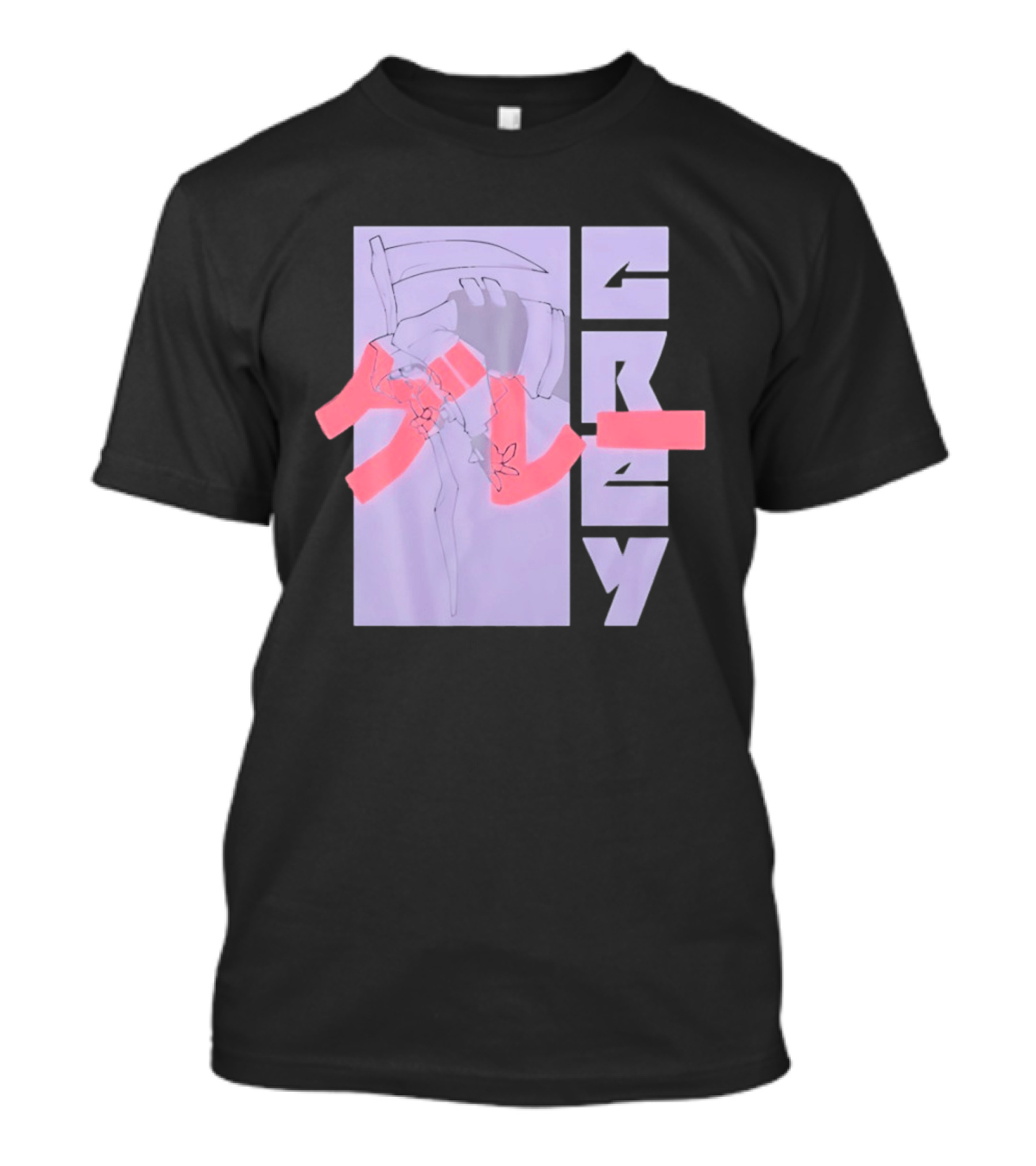 Grim Reaper Grey Japanese Kanji T-Shirt