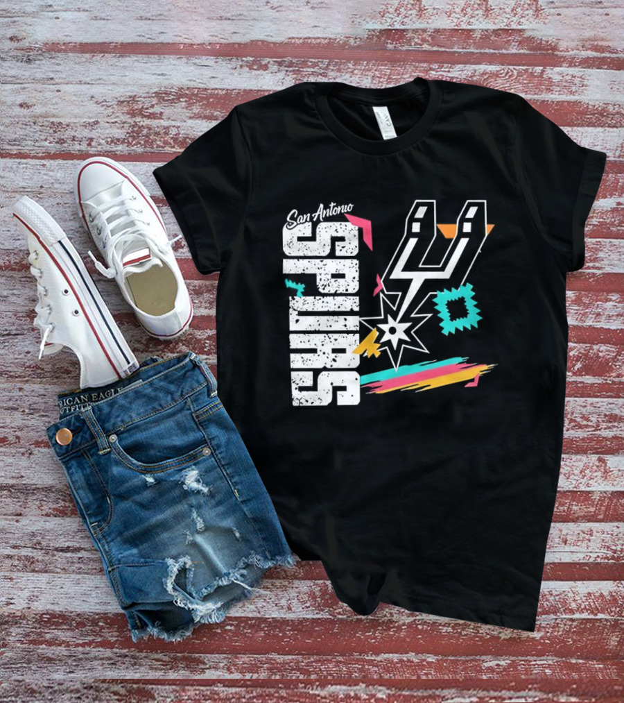 San Antonio Spurs Texas Basketball Retro Style NBA Team T-Shirt