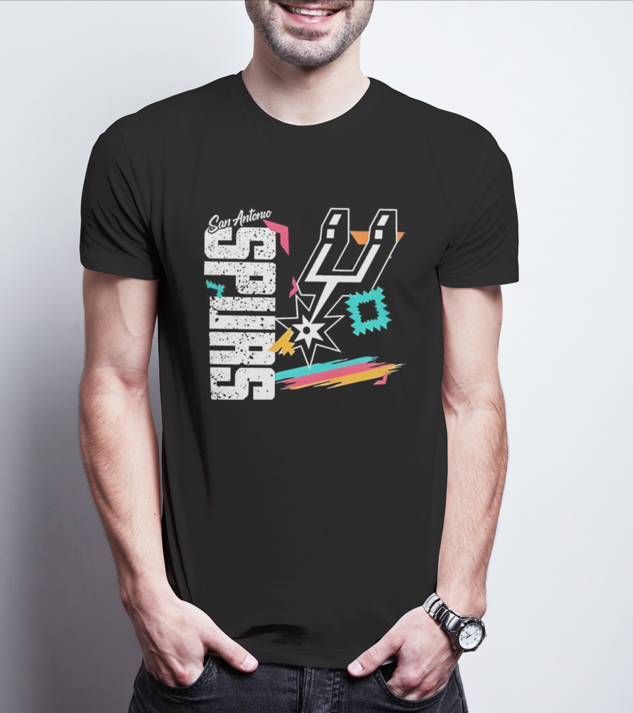 San Antonio Spurs Texas Basketball Retro Style NBA Team T-Shirt