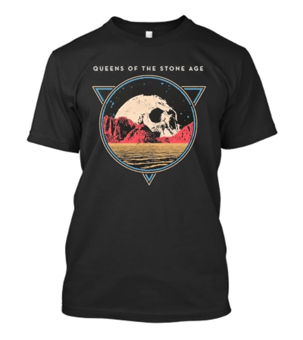 Queens Of The Stone Age Floating Skull Over Desert Scene T-Shirt