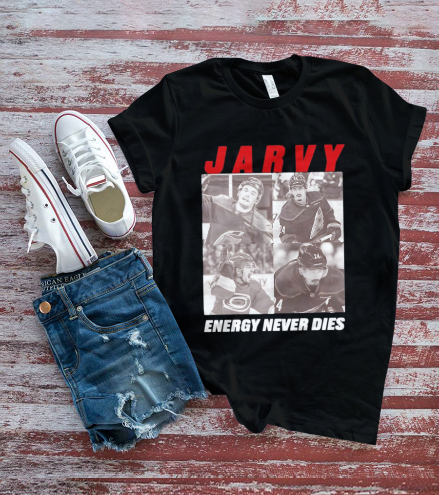 Seth Jarvis Jarvy Carolina Hurricanes Energy Never Dies T-Shirt