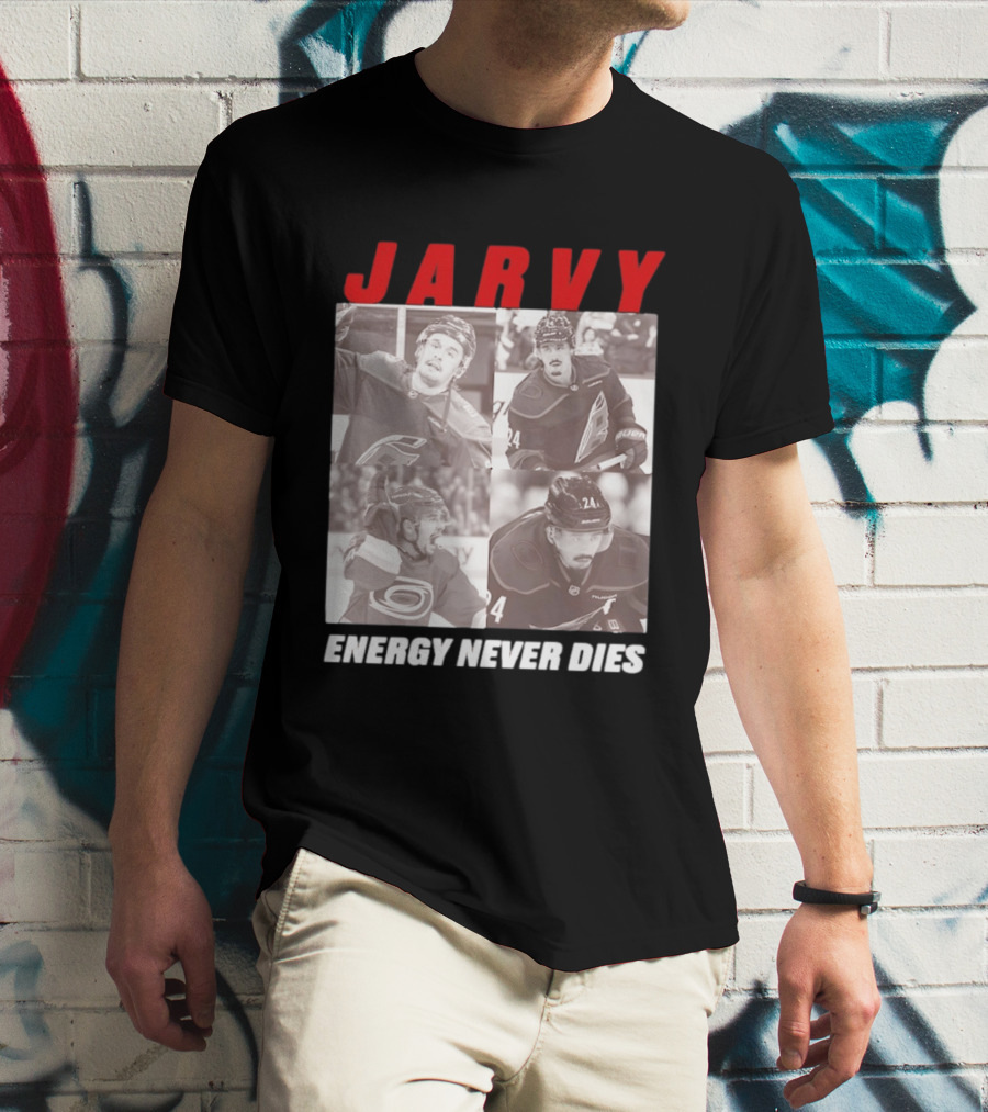 Seth Jarvis Jarvy Carolina Hurricanes Energy Never Dies T-Shirt