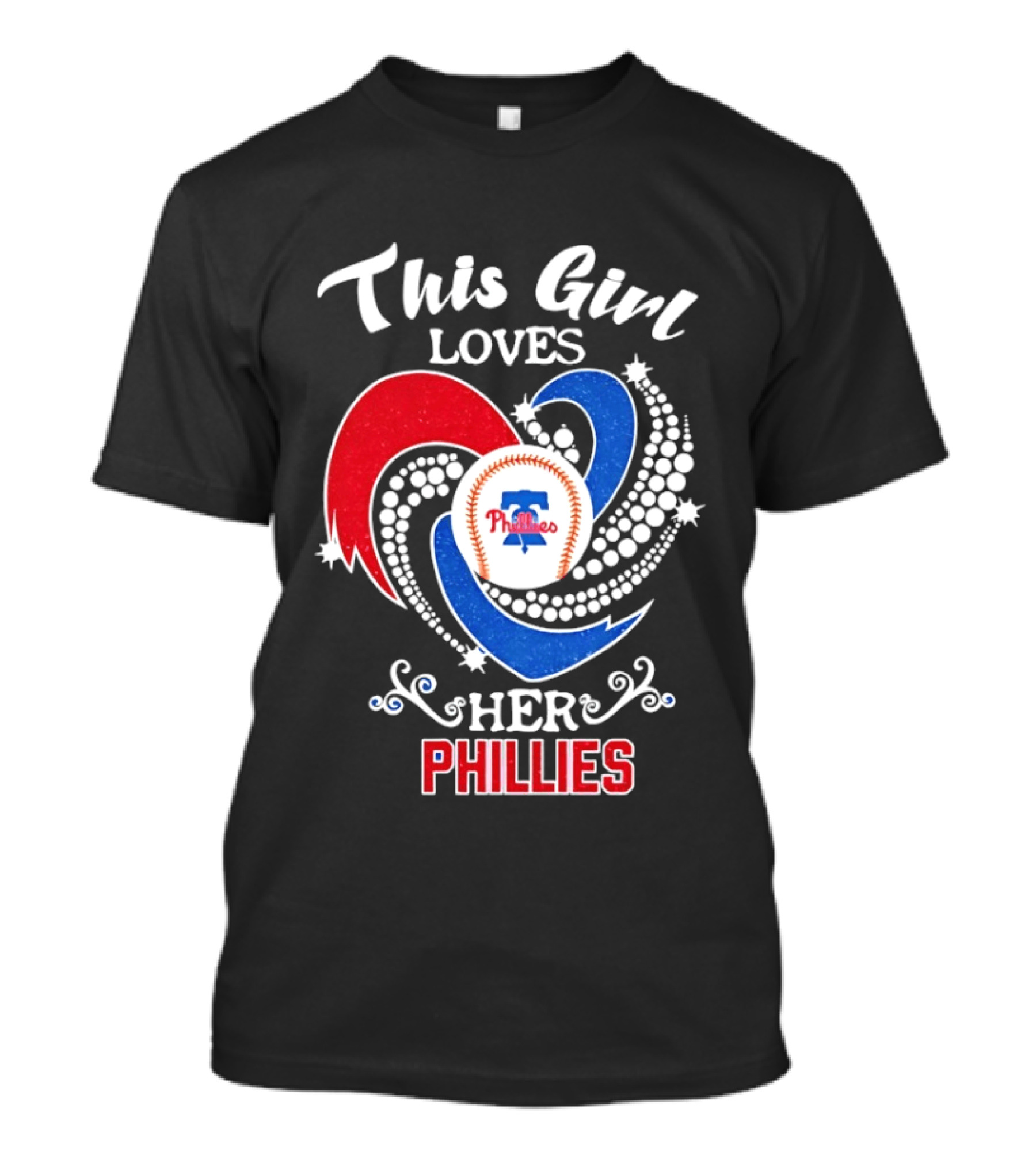 This Girl Loves Her Phillies MLB Fan Heart T-Shirt