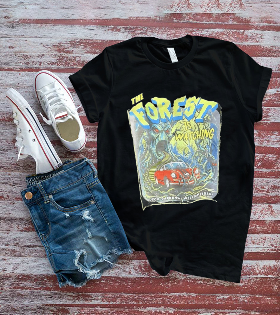 The Forest Is Ing Busch Gardens Williamsburg Red Car And Creepy Trees T-Shirt