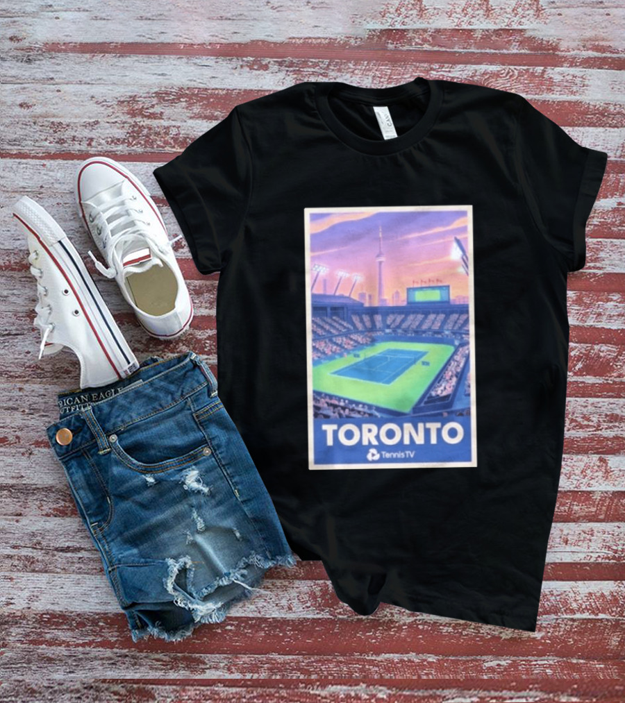 Toronto Tennis Stadium Illustration Tennis TV T-Shirt