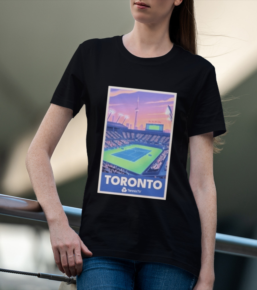 Toronto Tennis Stadium Illustration Tennis TV T-Shirt