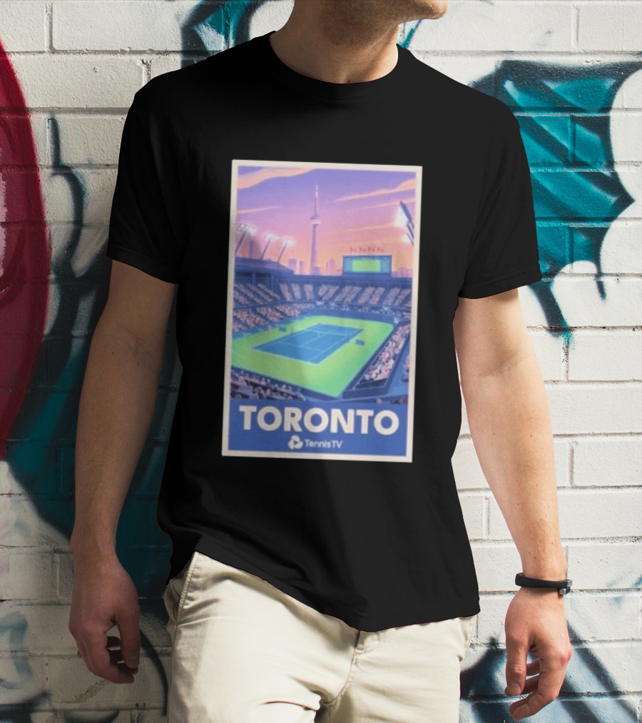 Toronto Tennis Stadium Illustration Tennis TV T-Shirt