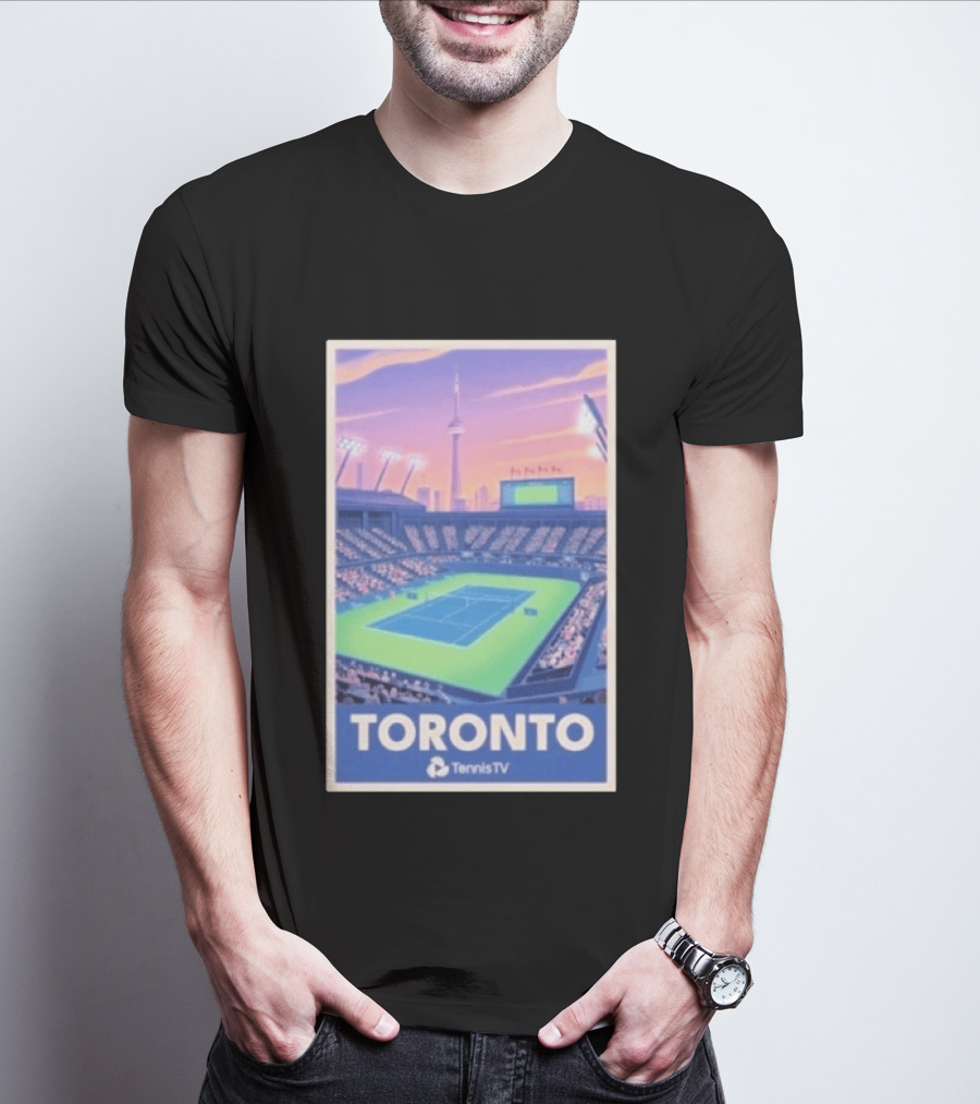Toronto Tennis Stadium Illustration Tennis TV T-Shirt