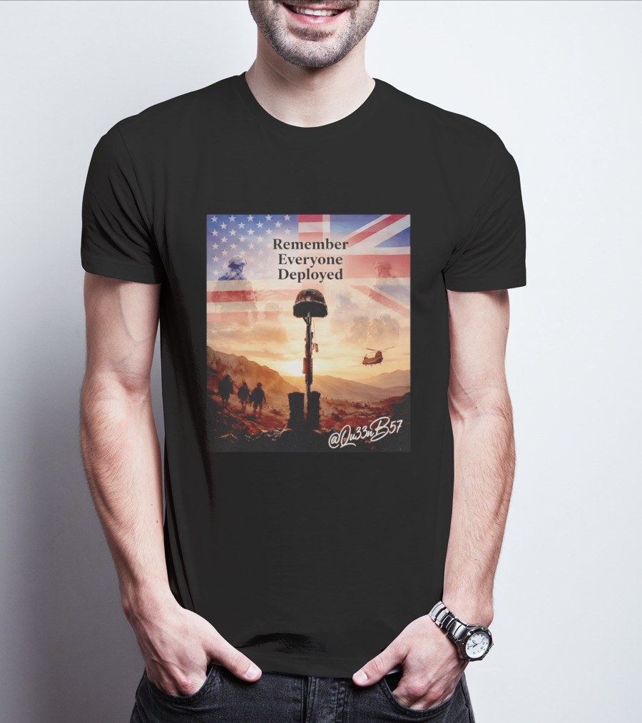 United States United Kingdom Remember Everyone Deployed Chinook Helicopter T-Shirt