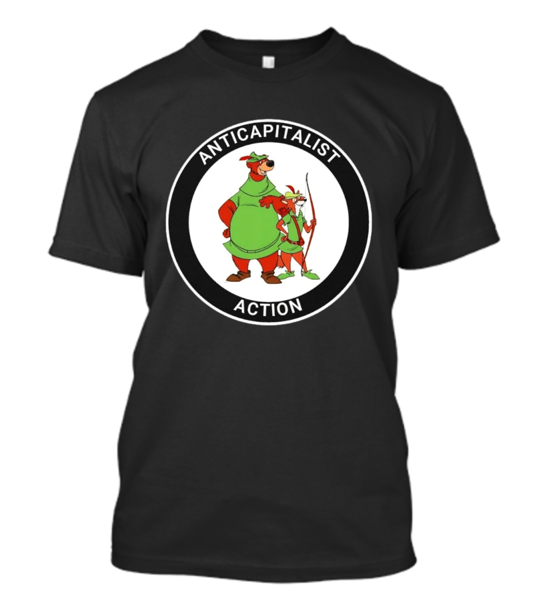 Anticapitalist Action Robin Hood Little John Circle T-Shirt