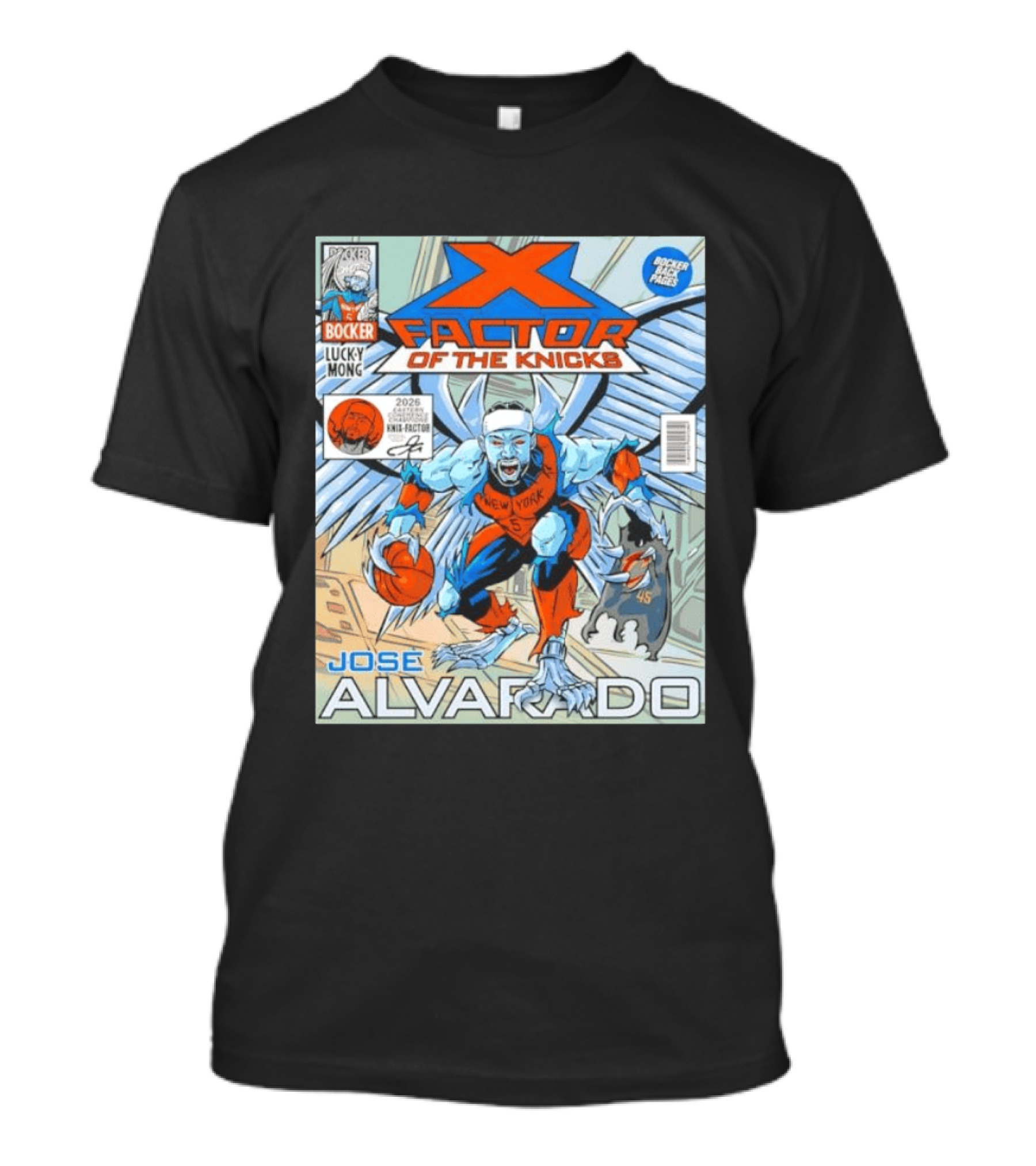Knicks Jose Alvarado X Factor Comic Style New York Basketball Player T-Shirt