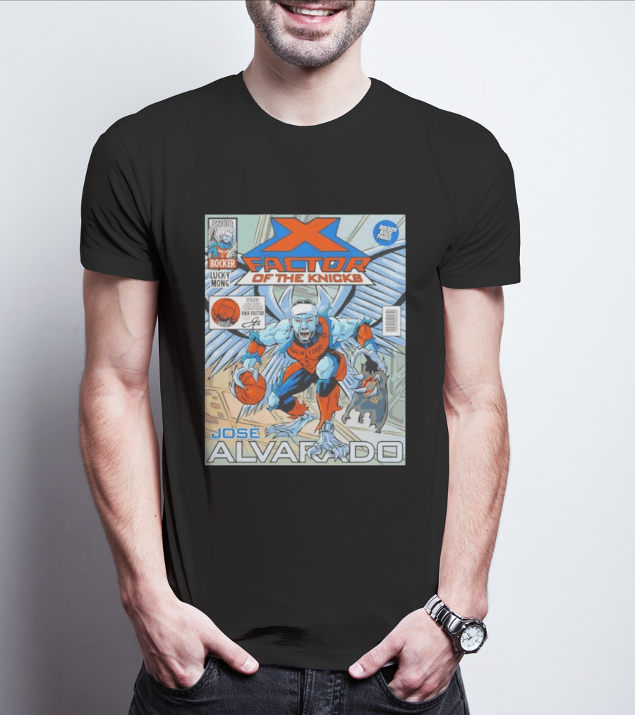 Knicks Jose Alvarado X Factor Comic Style New York Basketball Player T-Shirt