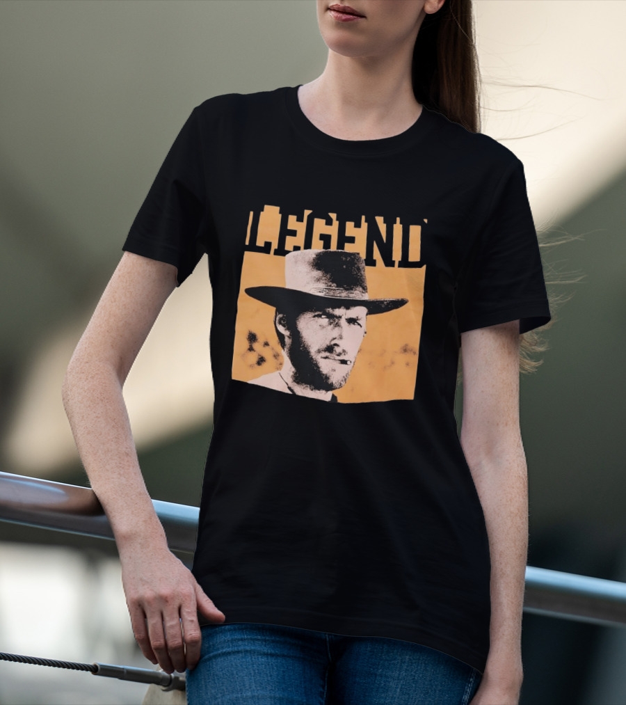 Legend Clint Eastwood Smoking Cigar Classic Western T-Shirt
