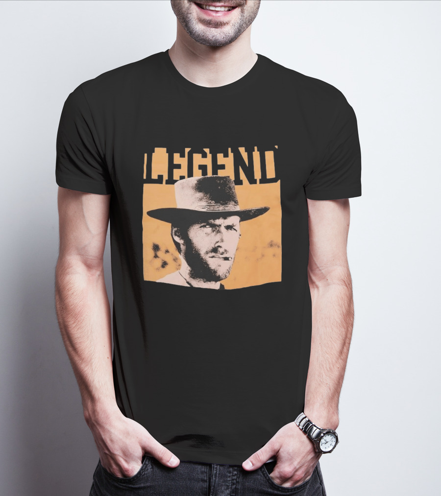 Legend Clint Eastwood Smoking Cigar Classic Western T-Shirt