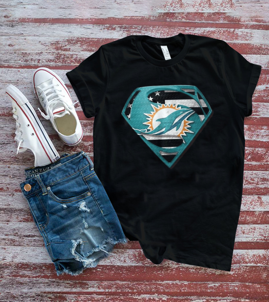 Miami Dolphins Superman Shield NFL Fan T-Shirt