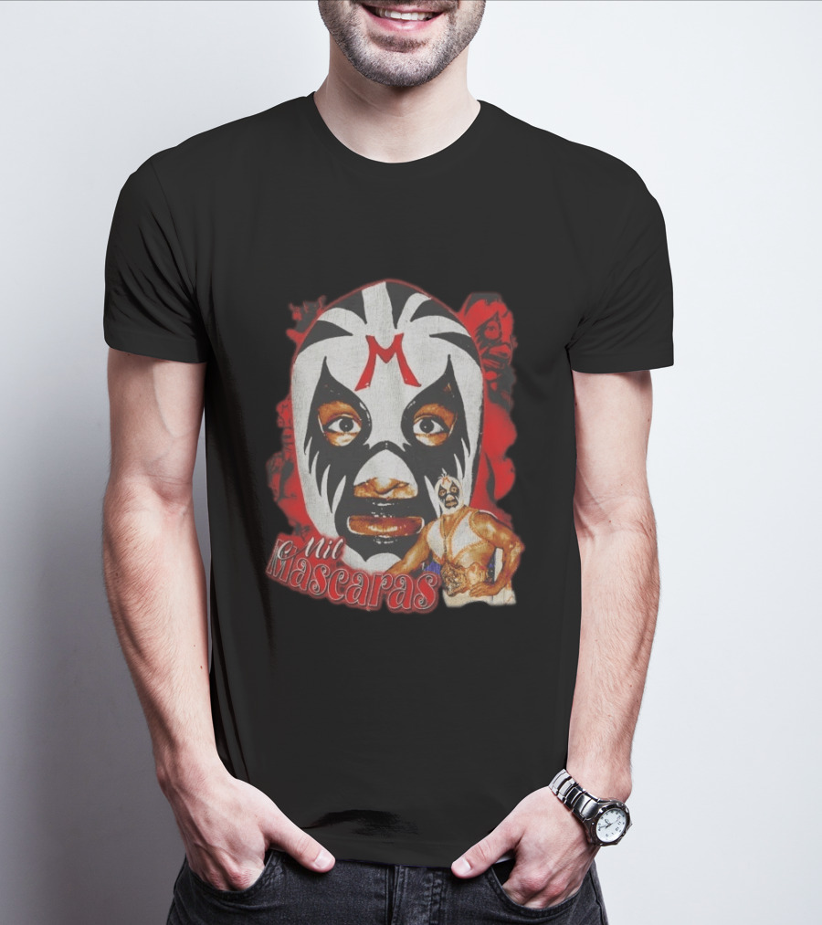 Mil Mascaras Lucha Libre Mask Iconic Mexican Wrestling Legend T-Shirt