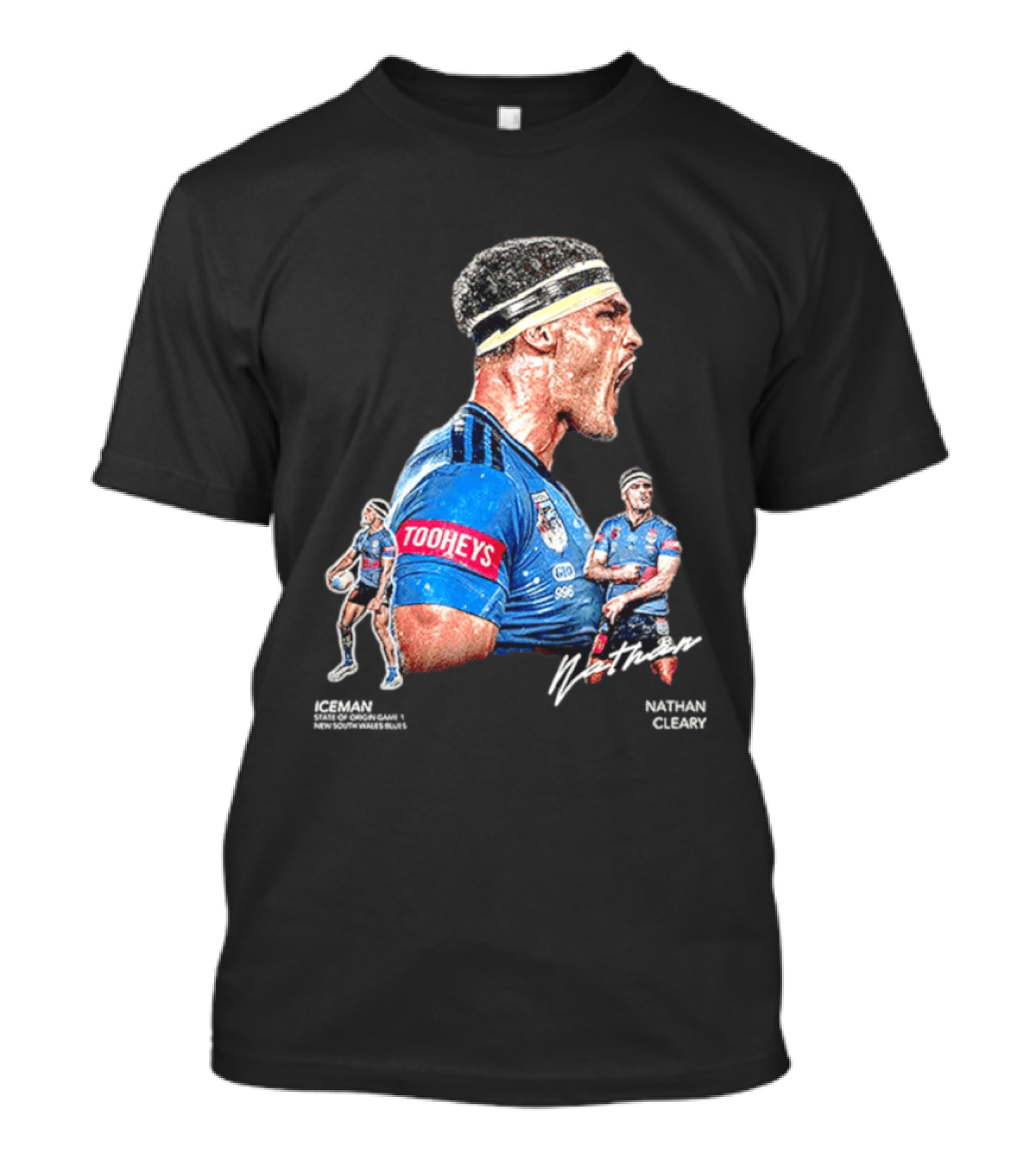 Tooheys Nathan Cleary NSW Blues Rugby Player Collage T-Shirt