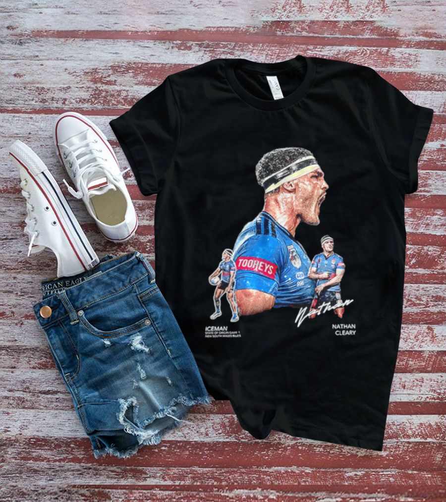 Tooheys Nathan Cleary NSW Blues Rugby Player Collage T-Shirt
