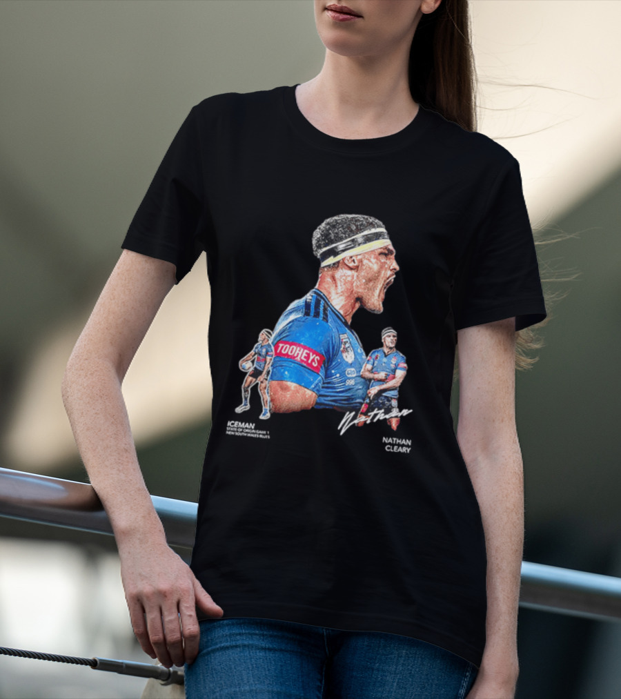 Tooheys Nathan Cleary NSW Blues Rugby Player Collage T-Shirt